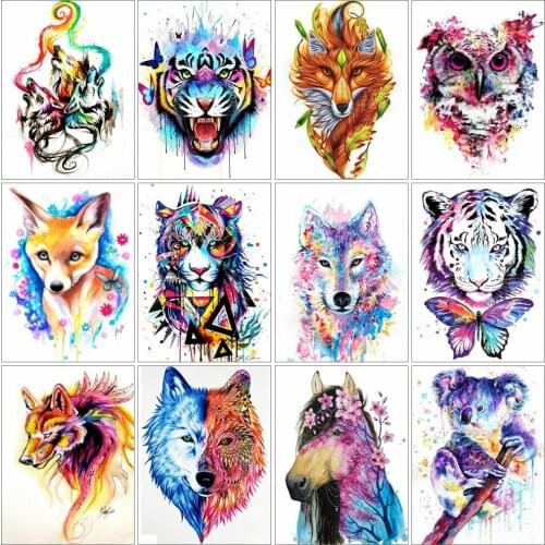 AZQSD 5D DIY Diamond Painting Animal Colorful Full Square/Round Drill Needlework Mosaic 3D Embroidery Cross Stitch Home Decor