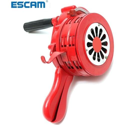 ESCAM 4.5" Red Aluminium Alloy Handheld Manual Operated Security Alarm Air Raid Siren Portable Safety