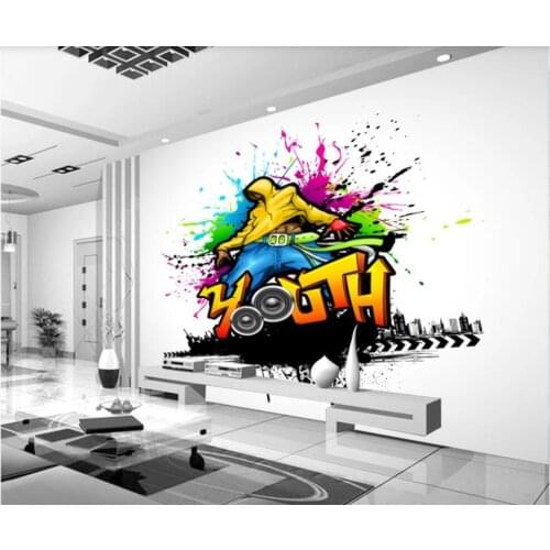 Custom photo mural 3d wallpaper Music dance graffiti bar KTV tooling room home decor 3d wall murals wallpapers for walls 3 d