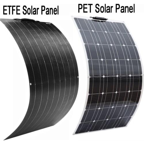 100W 200W 300W ETFE /PET Flexible Solar Panel Have Same Size 1050mm*540mm*2.5mm 12V 24V Battery Charge