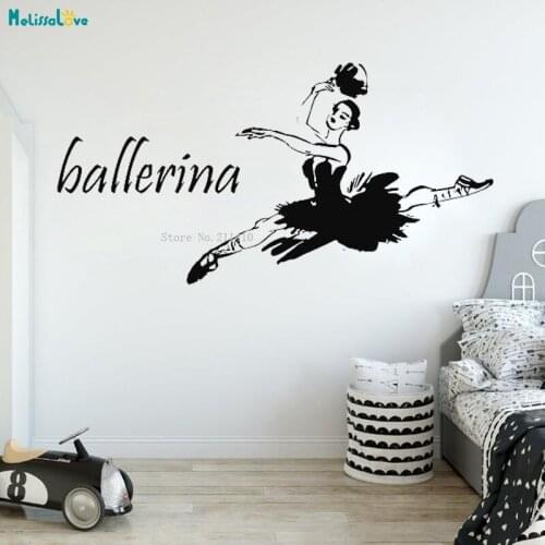 Ballerina Graceful Swan Dance Ballet Wall Decals Home Décor Girls Baby Room Lovely Murals Removable Beautiful Unique Gift YT4021
