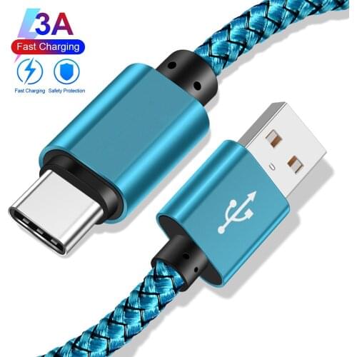 USB Type C Cable Mobile Phone Data For Samsung S10 Huawei P30 Fast Charge Type-C Charging Wire USB C Cable For Samsung S10 S8 S9