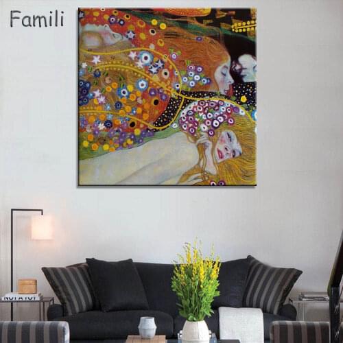 Quadros Gustav Klimt Mom And Baby Printed Oil Painting On Canvas Wall Art Prints Picture for Living Room Home Decor Or Hotel-2