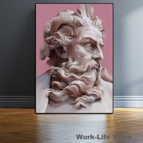 Figure Painting on the Wall Street Picture Decor Greek Statue Sculpture Canvas Art Print Posters For Living Room Home Decoration
