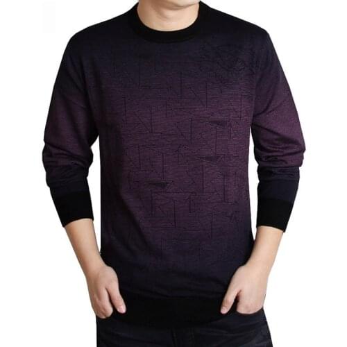 Cashmere Sweater Men Brand Clothing Mens Sweaters Print Casual Shirt Autumn Wool Pullover Men O-Neck Pull