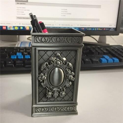 Creative Zinc alloy Pen Holder Goth Desk Pencil Holder Creative Office Accessories Office School Home Decoration