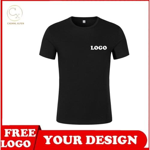 Summer mens and womens 8 colors can wear casual round neck short sleeve T-shirt custom LOGO printing DIY brand text