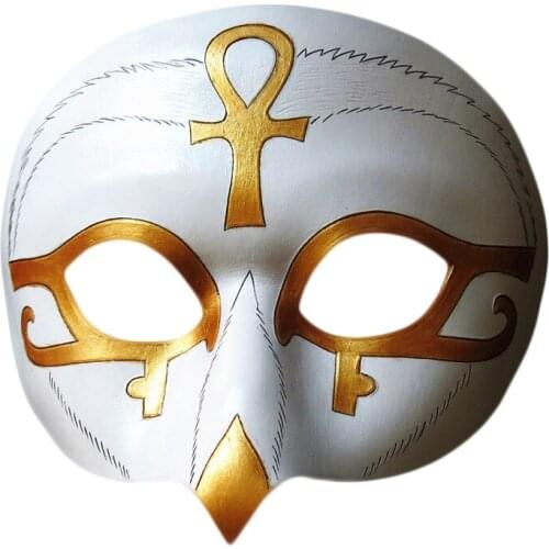 Handmade Egyptian Owl Cosplay Mask Real Leather Cowhide Masks Game Masquerade Bar Dance Costume Accessories Props High Quality