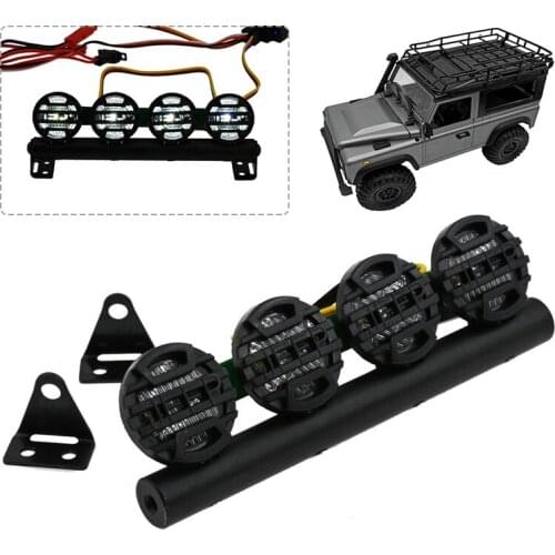 Mayitr 1pc 4 LED Flash Roof Light Lamp 11x3x1.5cm For 1/10 Scale RC Crawler Car Models MN90 MN91 MN45 Parts Accessories