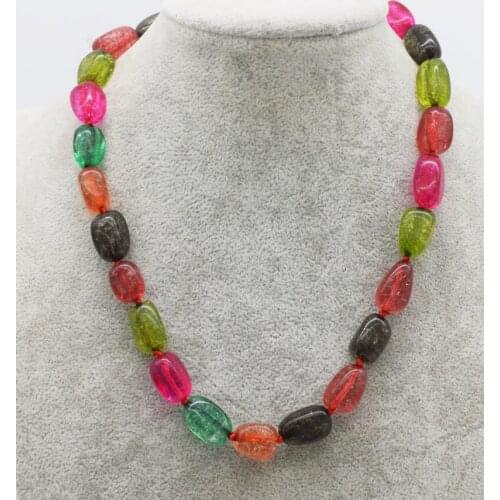 Multicolor paring quartz baroque 15-20mm necklace 17inch wholesale beads nature FPPJ woman 2018