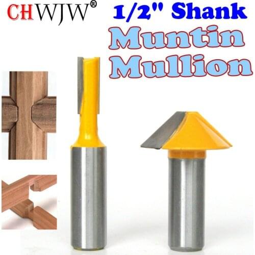 2 pc 1/2" SH Window grill Muntin/Mullion Cutter Router Bit Set woodworking cutter Tenon Cutter for Woodworking Tools