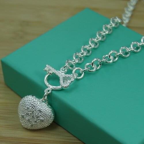 BABYLLNT 925 Silver Heart Charm Pendant Necklace Exquisite Senior For Woman Wedding Party Jewelry Gift Gift