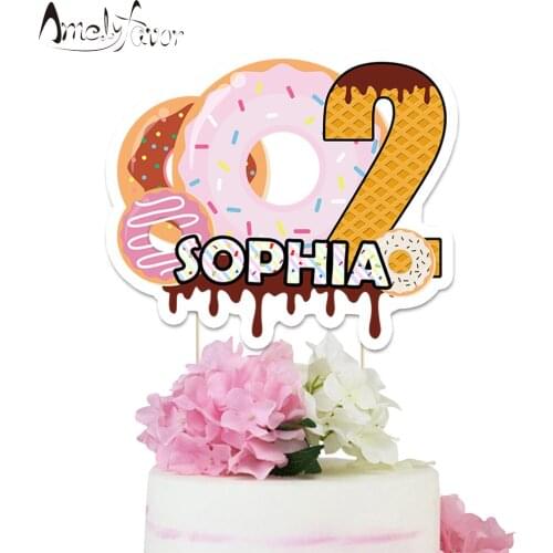 Donuts Theme Party Paper Cake Tea Time Donut Dessert Baby Ball Event Birthday Party Decorations Supplies Custom-Made Topper