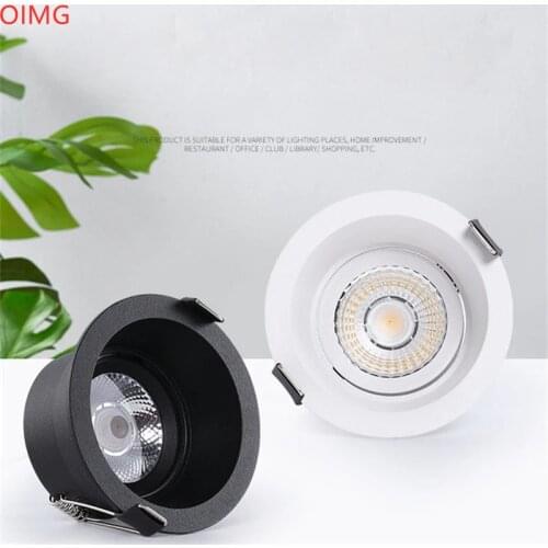 Dimmable Angle Adjustable Anti-Glare LED COB Recessed Downlight 20W 18W 15W 12W 9W 7W Ceiling Lamp Spot Light AC85-230V
