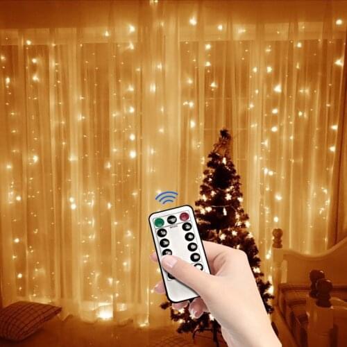 3X1 3X2 3X3M Christmas Garlands LED Wedding Fairy USB String light Christmas fairy Light garden party Curtain Decor