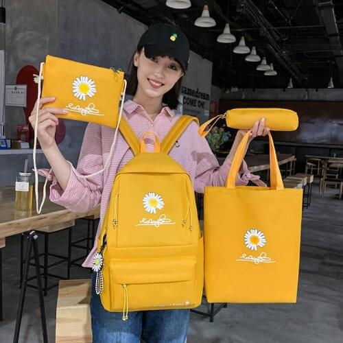 Simple Women Backpack for School Backpacks Light School Bags Nylon Teenager Girl Student Schoolbag Solid Color Lady Book Bags