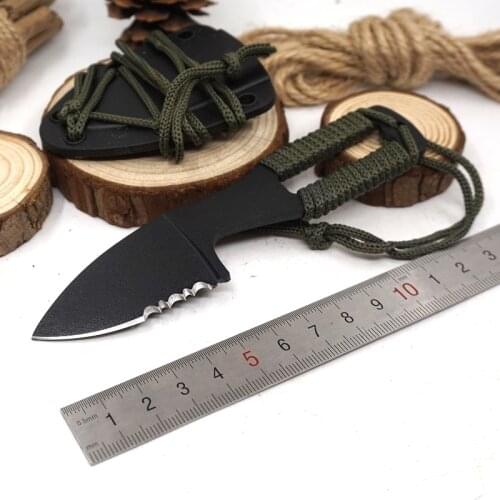 Neck Knife Fixed Blade Hunting Pocket Outdoor Knife Half Sawtooth Tactical Survival Knives 3CR13 Blade Camping EDC Multi Tools