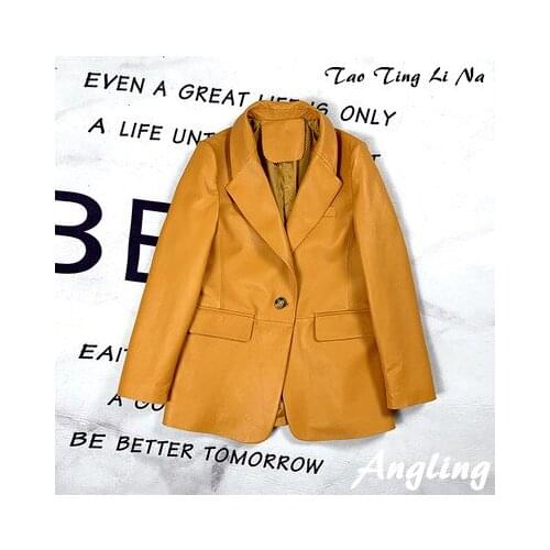 Top brand Spring 2020 Women Genuine Real Sheep Leather Jacket E42 high quality