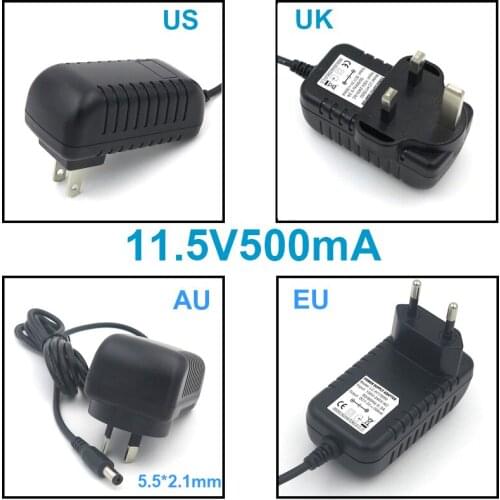 VORED NEW 11.5V500mA Universal Charger Switch Power Supply Adapter Converter US/EU/UK/AU Plug 5.5*2.1mm Free shipping