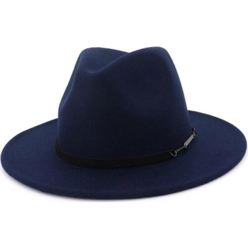 High Quality Wide Brim Wool Jazz Hat Trendy Unisex Men Women Panama Fedora Hats Formal Party Felt Trilby Floppy Hat Cap