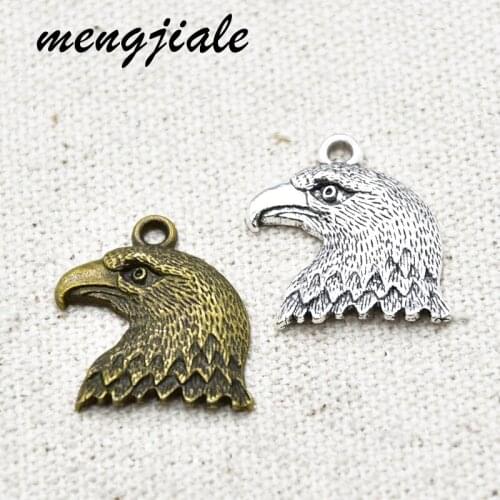 20pcs Two Color Vintage Metal Alloy Eagle Animal Charms For Jewelry Making DIY Handmade Craft