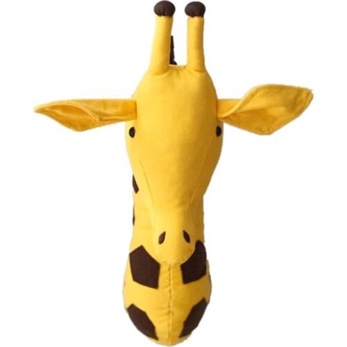 3D Animal Head Wall Cute Stuffed Wall Hanging Toys Kids Room Animal Wall Sculptures--Giraffe CNIM Hot
