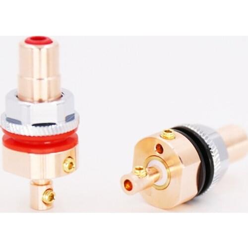4pcs High Quality Viborg RC102 Pure Copper RCA Female Socket HIFI RCA Socket for Amplifier Speaker