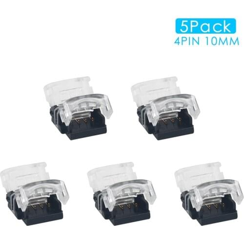 5pcs/lot 4pin 10mm RGB LED Strip Connector for 3528 5050 Waterproof led Strip to Strip Connection Connect Use Terminals