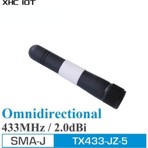 5PCS Mini 433MHz Lora Omnidirectional Antenna SMA Male Uhf Whip WIFI 2.0dBi 10W 50Ohm XHCIOT TX433-JZ-5 DTU Module Antena