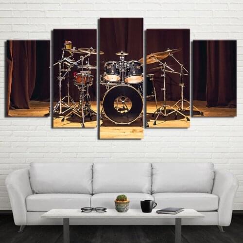 5D Rhinestone Diamonds Embroidery 3d Diamond Painting Cross Stitch Kits Rock Music Stage Drums Picture Mosaic 5 pcs Decoration
