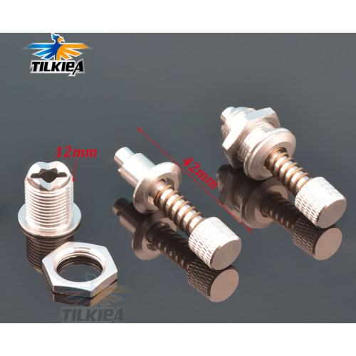 2Pcs CNC Aluminum Big 42mm Push Button Hatch Locks 10X12X42mm M12 X42mm Hatch Cover Lock for RC Boat Length Over 1 Meter Parts