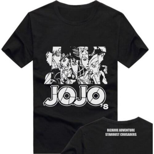 JoJos Bizarre Adventure Basic Tee Short Sleeve Black Cosplay T-shirt