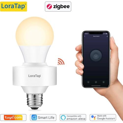 Tuya Smart ZigBee 3.0 Led Bulb Socket Lamp Adapter Holder E27 Works with Google Home Alexa Echo Remote Control ON OFF DIY MQTT