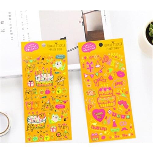 DL Cartoon creative hot gold cake pattern DIY diary album decorative sticker manufacturer wholesale student supplies small gift