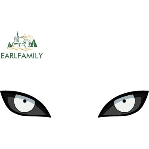 EARLFAMILY 13cm X 2.4cm for Anime White Eyes Car Stickers Truck Decal Bumper Window Vinyl Waterproof Decoration Oem Accessories