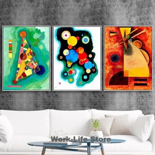 Graffiti Sky Blue Wall Art Picture Abstract Vasily Kandinsky Oil Painting Canvas Color Poster Home Decoration No Frame