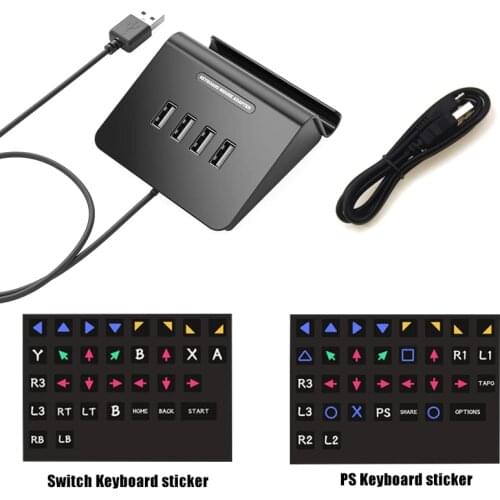 For PUBG FPS Game Controller Keyboard and Mouse 4 in 1 HUB Adapter for PS3 / PS4 / XBOX One / Nintendo Switch