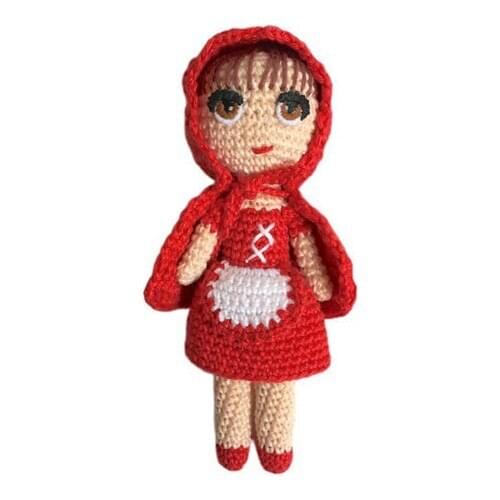 Amigurumi Hand-Knitted Toy Little Red Riding Hood 16 Cm