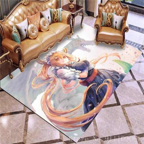 Miss Kobayashis Dragon Maid Series Carpet Anti Skid Area Floor Mat Rug Non-slip Mat Dining Room Living Room Soft Bedroom Carpet