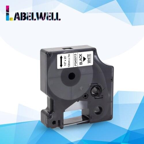 Labelwell 1pcs 12mm 45013 label tape Compatible Dymo D1 45013 compatible for Dymo LM160 280 Label Maker 45013 Ribbon Cassette