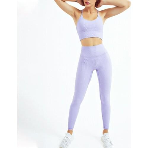 Summer Elastic Yoga Sets Women Gym Clothes Fitness Backless Bra Energy Leggings 2 Pcs Sport Suits Running Tight Athletic Wear