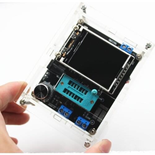 GM328 Multi-use Transistor Tester DIY Kit Diode Capacitance Voltage Meter PWM Square Wave Signal Generator +DIY Acrylic Case