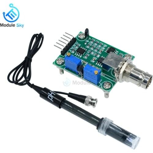 1 set Liquid 0-14 PH Value Detection Sensor Module Monitoring PH Controller + BNC Block PH Electrode Probe for arduino DIY Kit