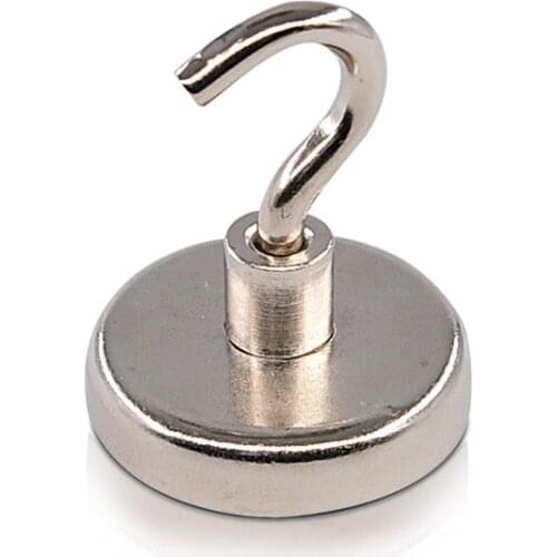1pcs Strong Powerful Neodymium Magnet Round Hook Salvage Magnet Sea Fishing Holder Pulling Mounting Pot with Ring Hook magnet