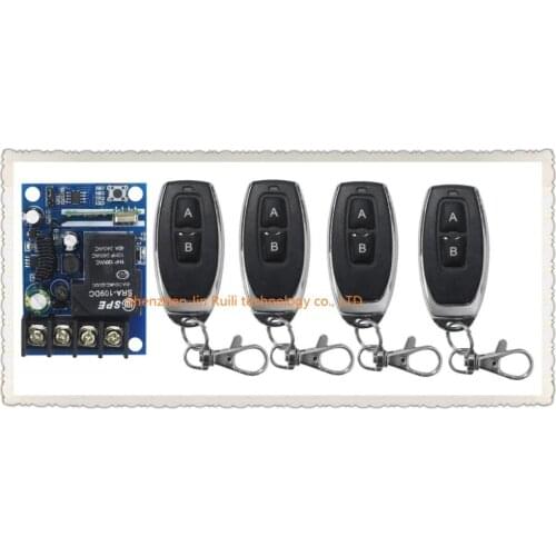 New DC12--48V 12V 24V 36V 48V 1CH 10A RF Wireless Remote Control Switch System teleswitch 4*Transmitter + 1 *Receiver