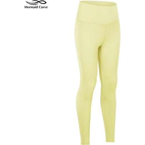 2021 Spring Summer New Naked Feel Fabric Yoga Pants Women High Waist Stretch Hips Running Tight Feet Sports Fitness Leggings