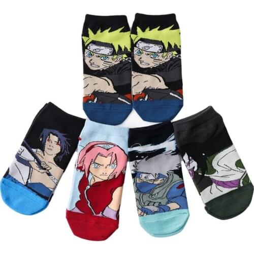 New Anime Hokage Kakashi Orochimaru Ninja Cosplay Socks Uchiha Haruno Sakura Cotton Anklets Adult Kids Stockings