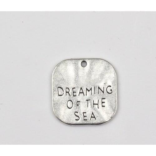 10pcs Charms DREAMING OF THE SEA 19*19 mm Tibetan Silver Plated Pendants Antique Jewelry Making DIY Handmade Craft
