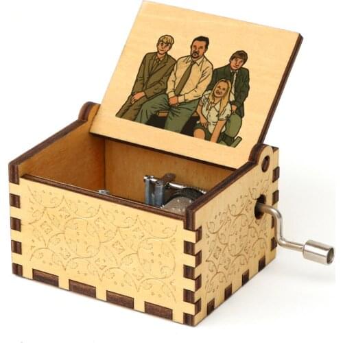 Carved Wooden Office 3D Music Box Colorful Printing Music Box Christmas Birthday Gift New Year Gift