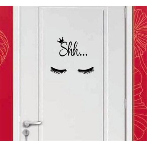 Shh crown eyelash wall sticker Wall Sticker Bedroom living room decoration for home Mural Art Decals stickers